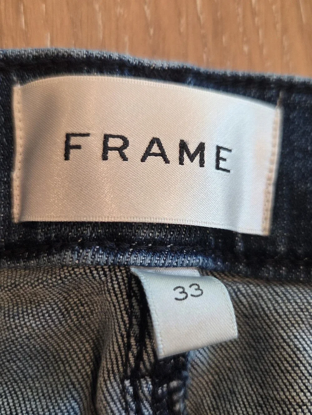 FRAME Le Sleek Straight Jeans Women's 33 Dark Wash High Rise Stretch Classiccore